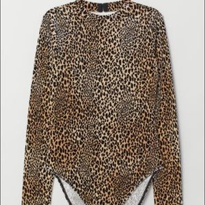 H&M leopard velvet bodysuit